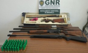GNR apreende armas a suspeito de violência doméstica no concelho de Mirandela